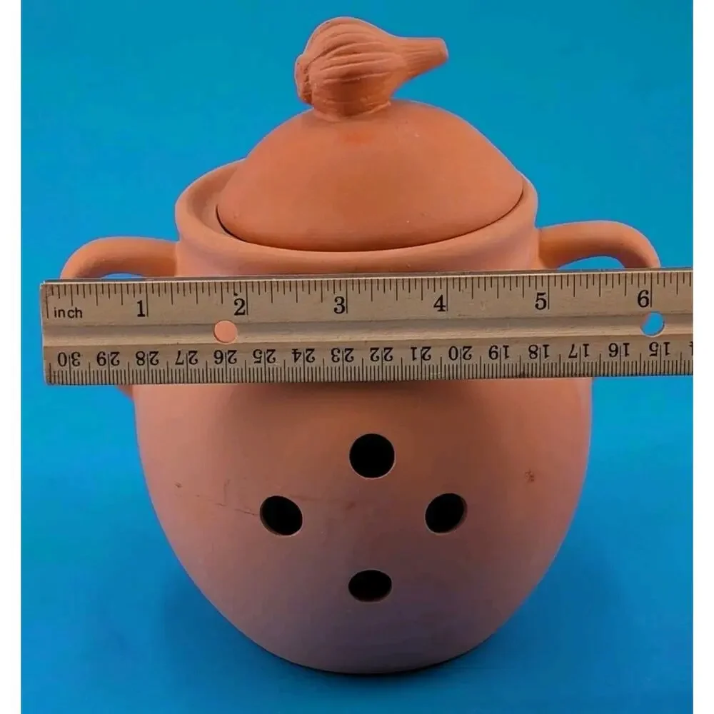 Vintage Garlic Keeper Terra Cotta Garlic Container Kitchen Storage Cooks Club